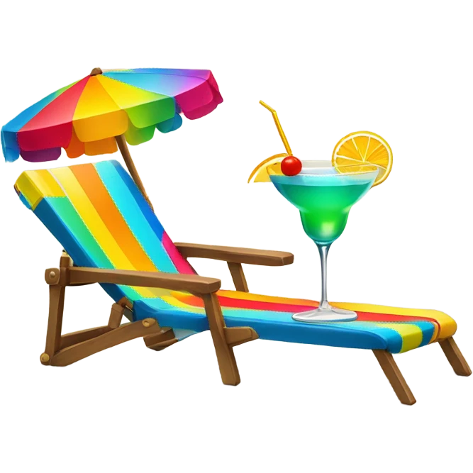Beach chair with cocktail  emoji
