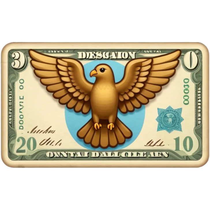 billete con alas emoji
