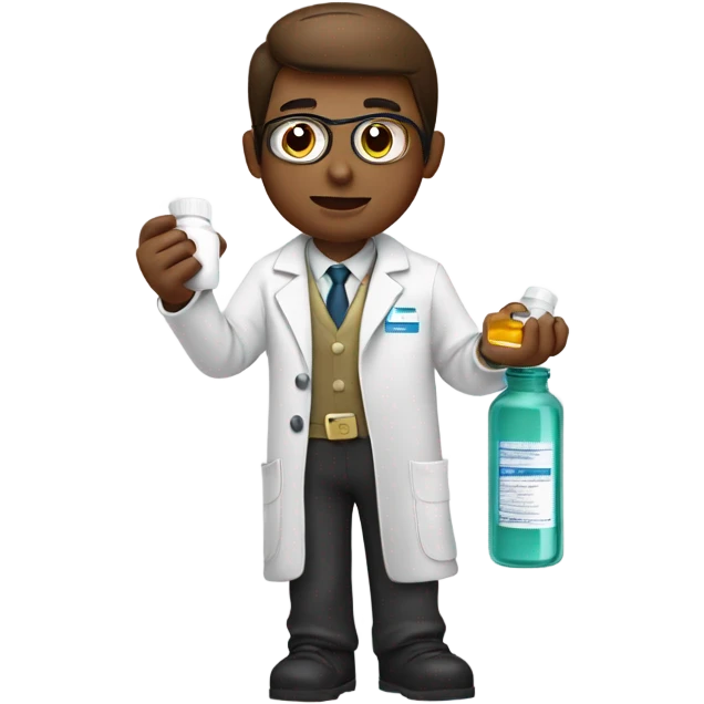pharmacist with pill-bottle emoji