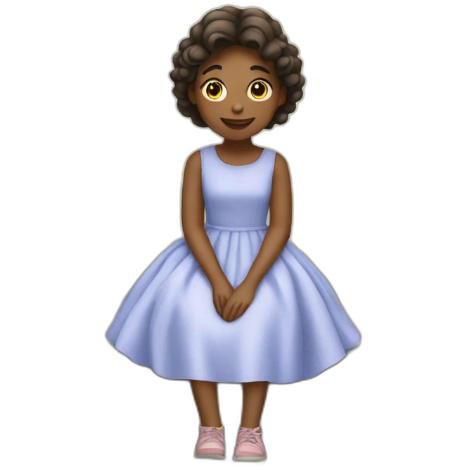 Girl wearing a dress sitting in the park  emoji