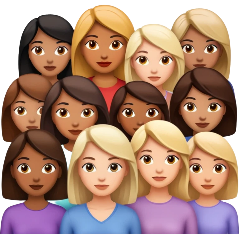 Realistic portrait of a group of diverse women  emoji