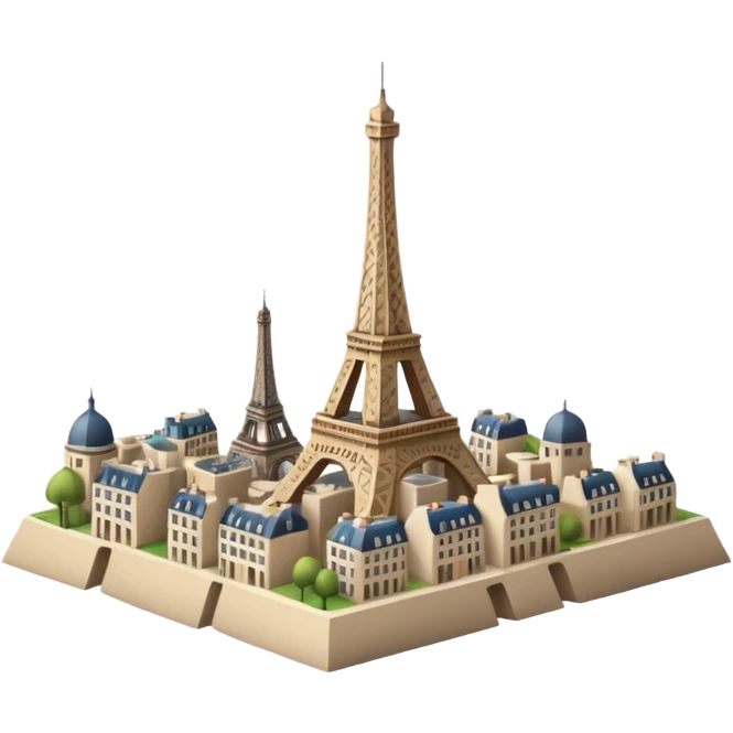 Make a full city of Paris with the Eiffel Tower in the background and some Paris buildings in front  emoji