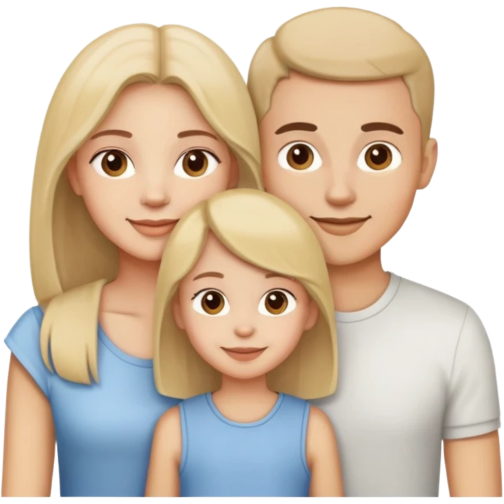 brother with two sisters, happy family portrait emoji
