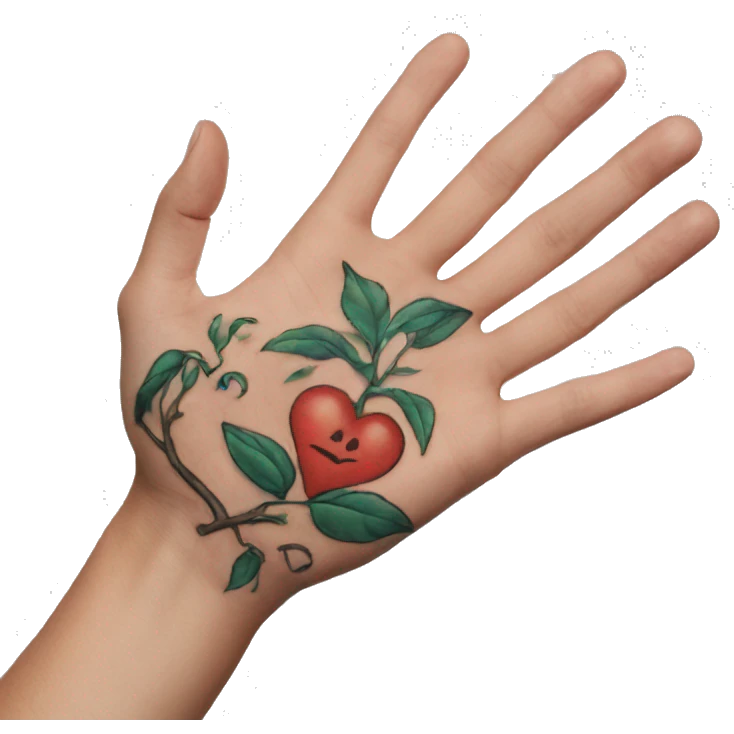 Tattoo on hand emoji