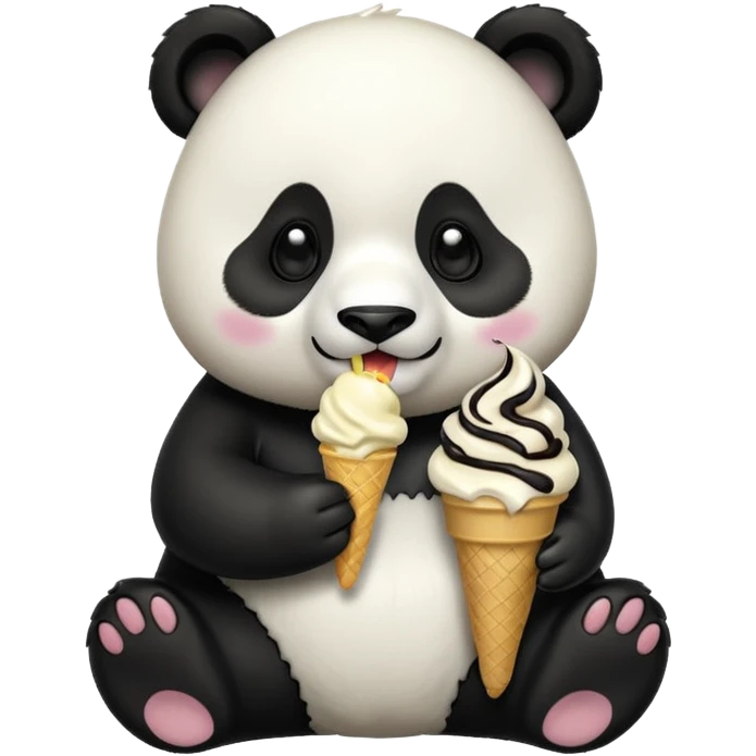 Panda eating ice cream emoji
