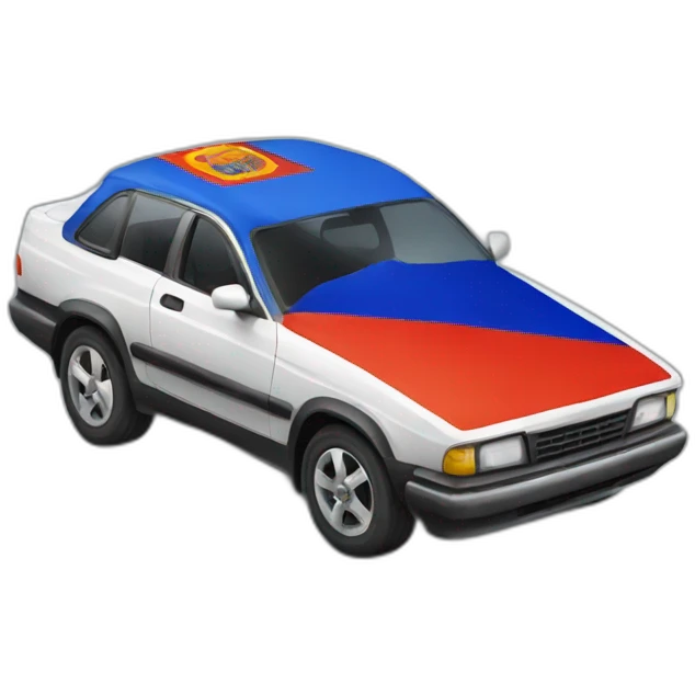 Car holding Armenian flag emoji