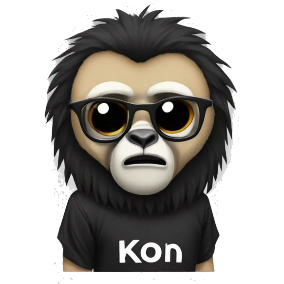 A gibbon wearing a Korn shirt emoji