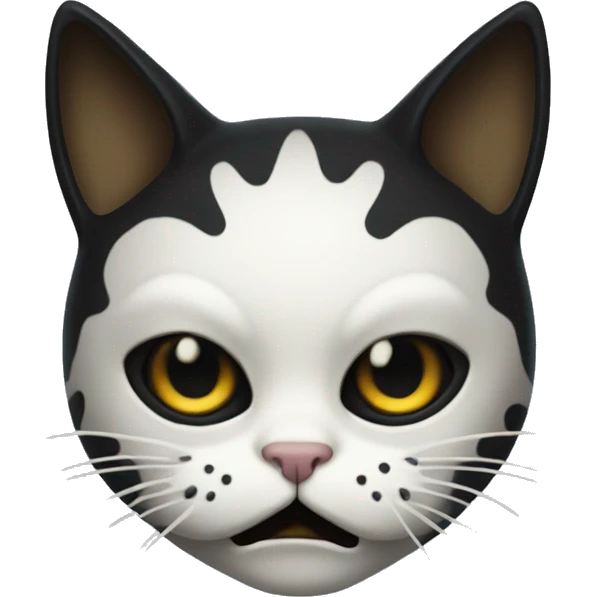 cat with a ghostface mask emoji