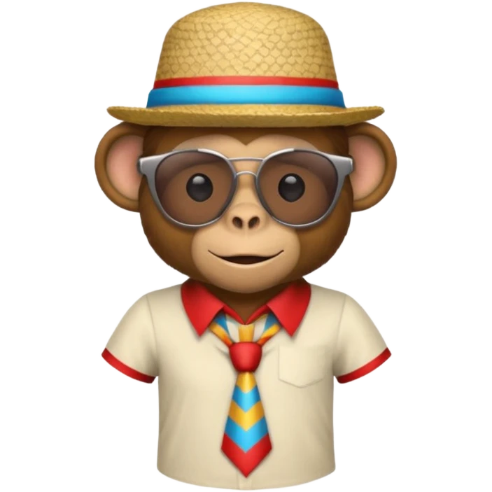 a sunglasses monkey with circus hat and shirt emoji