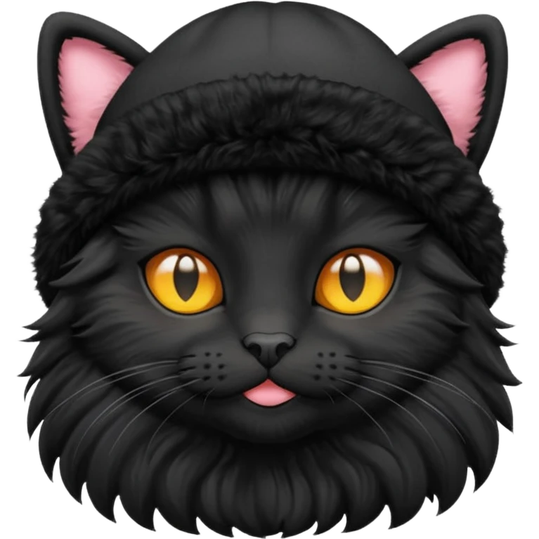 a black cat in a beanie emoji