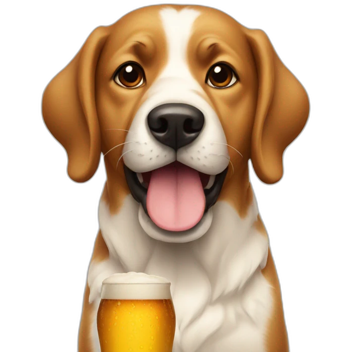Dog with beer emoji