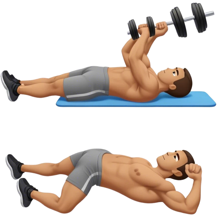 lying down man weighted glute bridges emoji