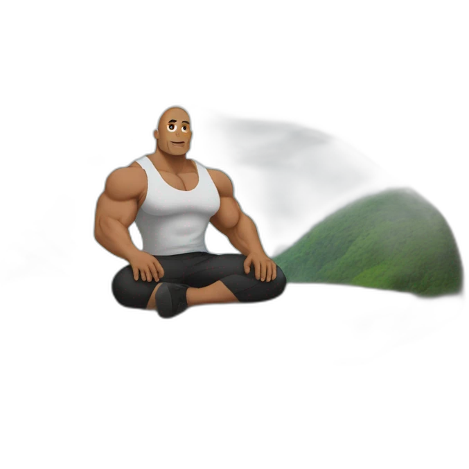 dwayne johnson sit on a rock emoji