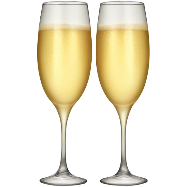 Champagne glasses with bow on stem toasting  emoji