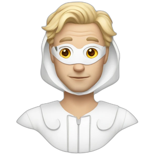 White Man in white rabbit costume emoji