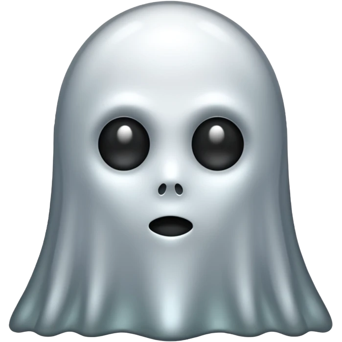 A ghost made out of chrome emoji