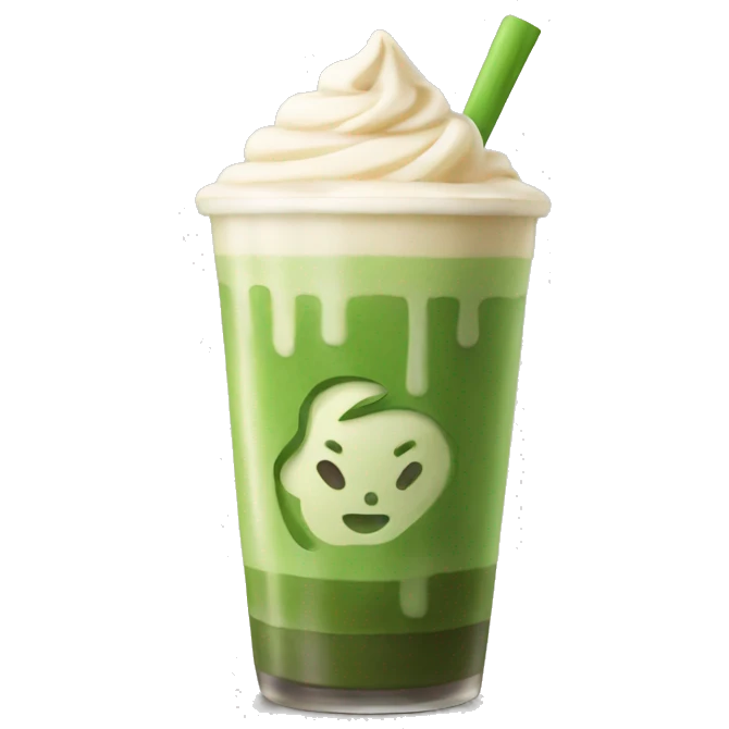 Ice matcha latte  emoji