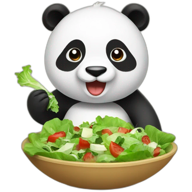 panda eating salad emoji