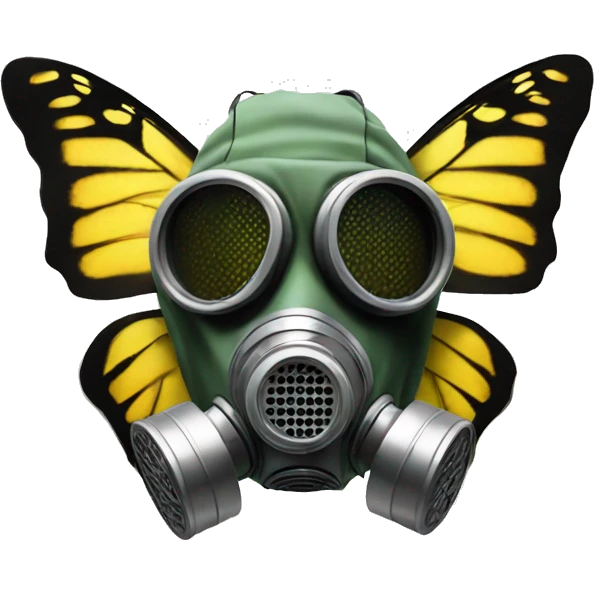 Butterfly wearing gas mask emoji