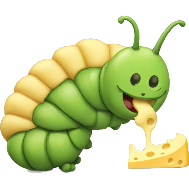 caterpillar eating cheese emoji