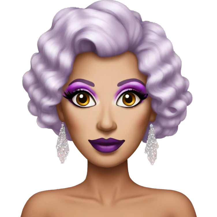 Drag queen with cool makeup emoji