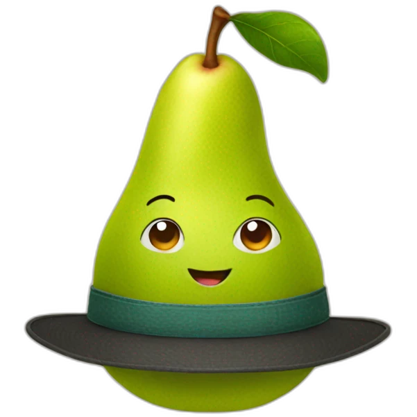 pear with hat emoji