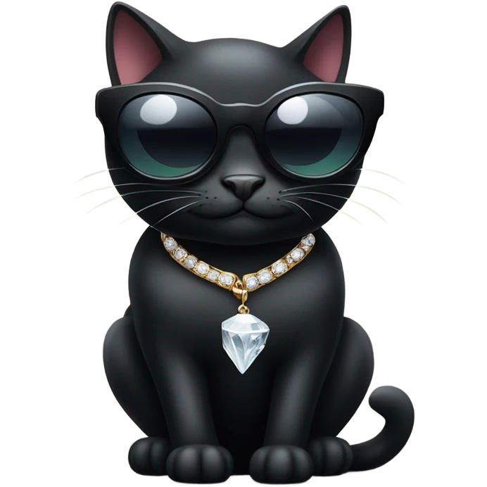 Billionaire Black Cat emoji