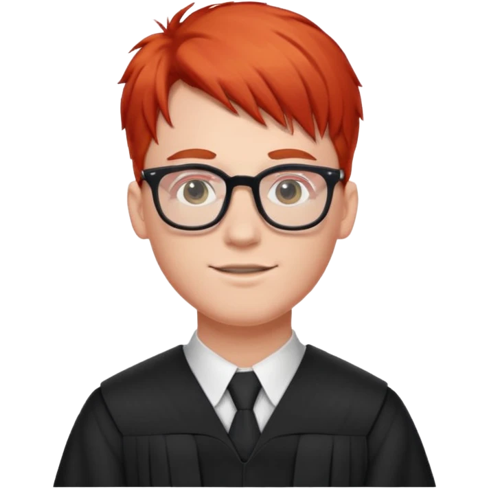 high school graduate, big white boy with red hair and glasses emoji