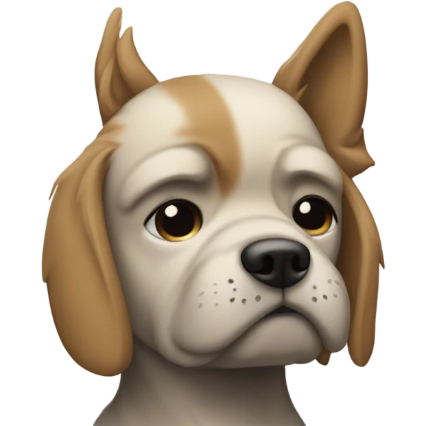  a dog feeling frustrated and have"Archer is smart" on the emo emoji