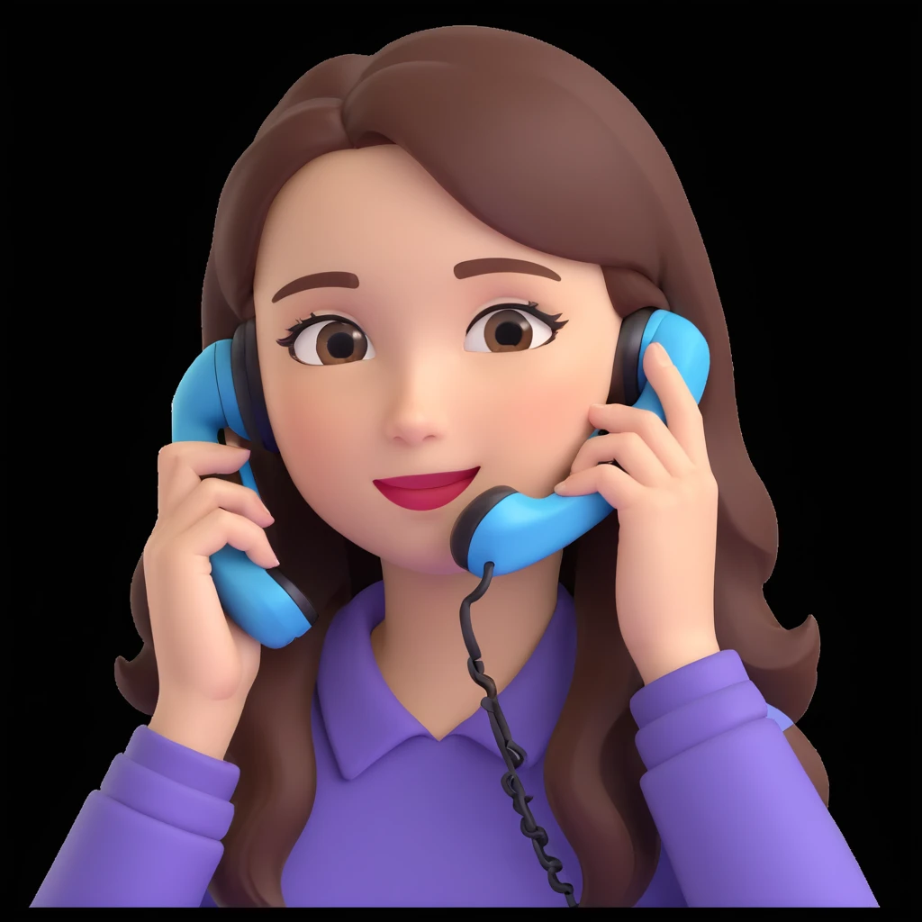 girl talking on phone, close up pose emoji