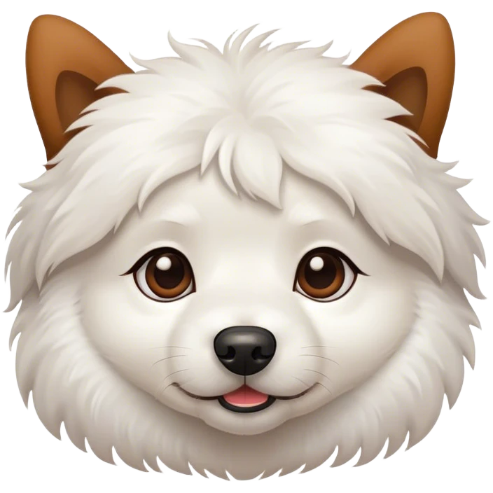 Little white dog brown ears emoji