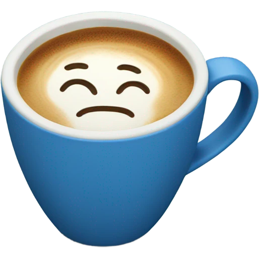 latte in blue cup emoji