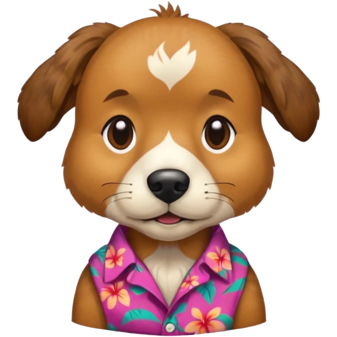 Dog – wearing colorful aloha shirt emoji