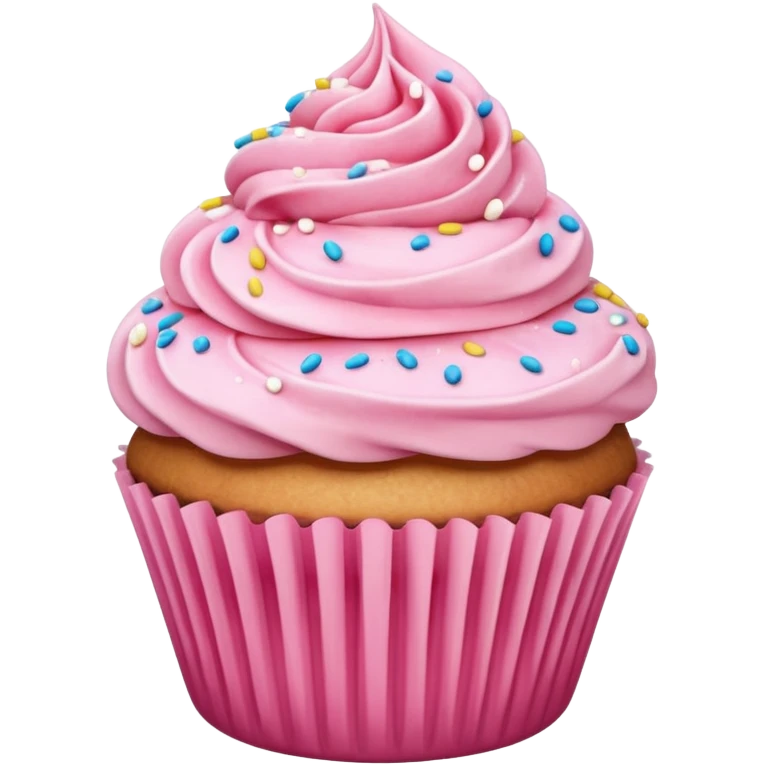 Cupcake with pink icing emoji