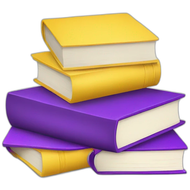 Yellow and purple books open emoji