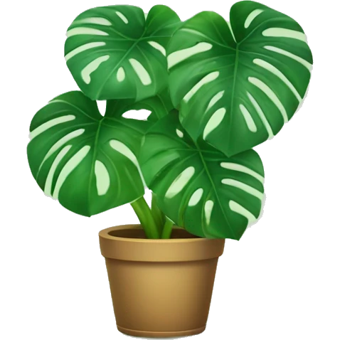 Happy monstera plant emoji