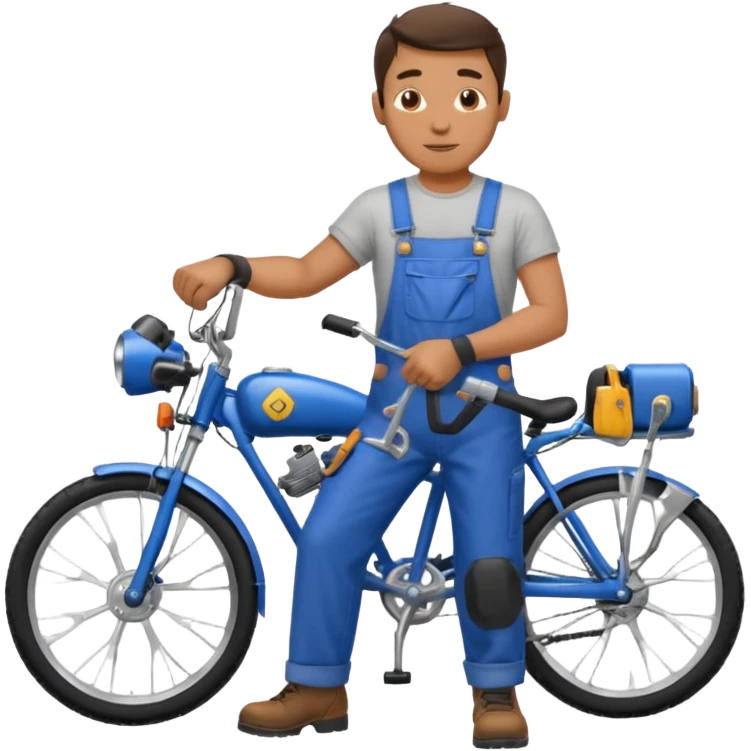 man Bike Repair Mechanic emoji