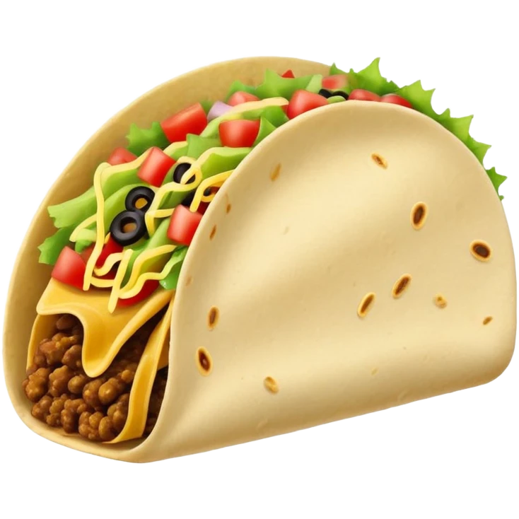 Ultra simple taco with most basic shape and flat colors emoji