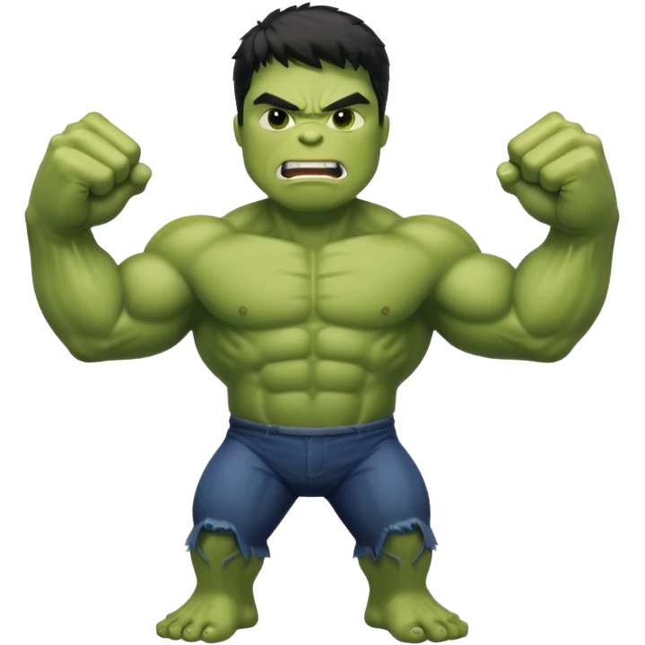 Hulk showing power emoji