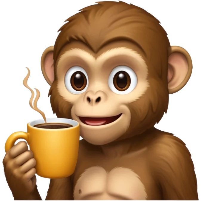 side profile monkey sipping coffee  emoji