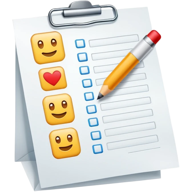 paper test with chekbox emoji