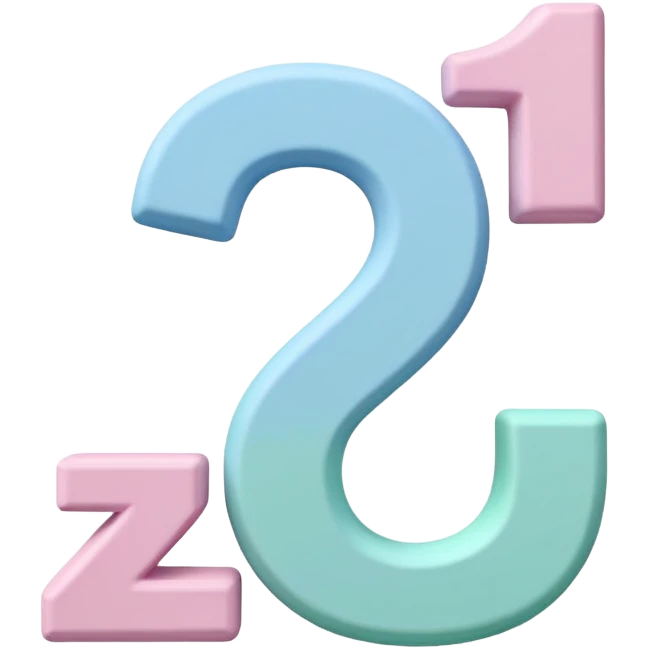 Numbers 1, 2, 3 in pastel colors (pink, blue, green), Pixar-style 3D, hand-drawn texture, soft shadow, transparent background emoji