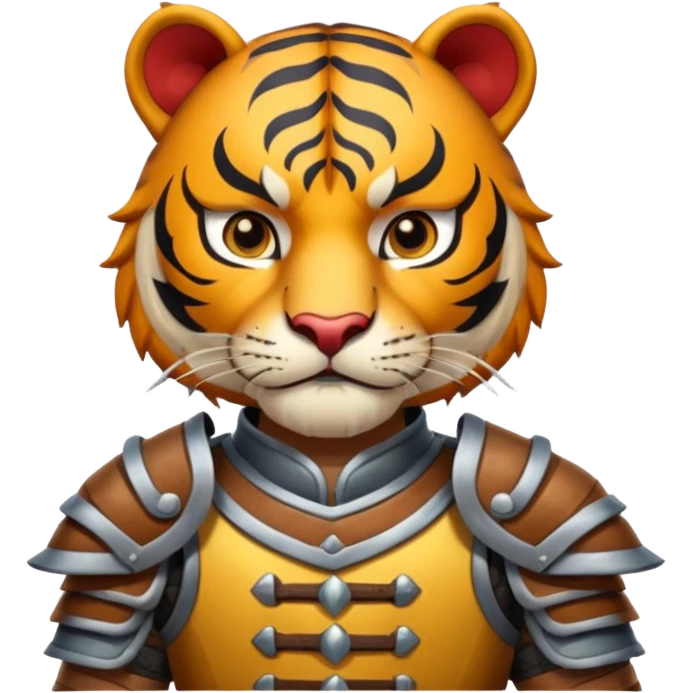 Ancient Chinese tiger warrior with traditional armor emoji
