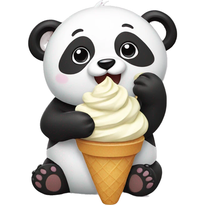 Panda eating ice cream emoji