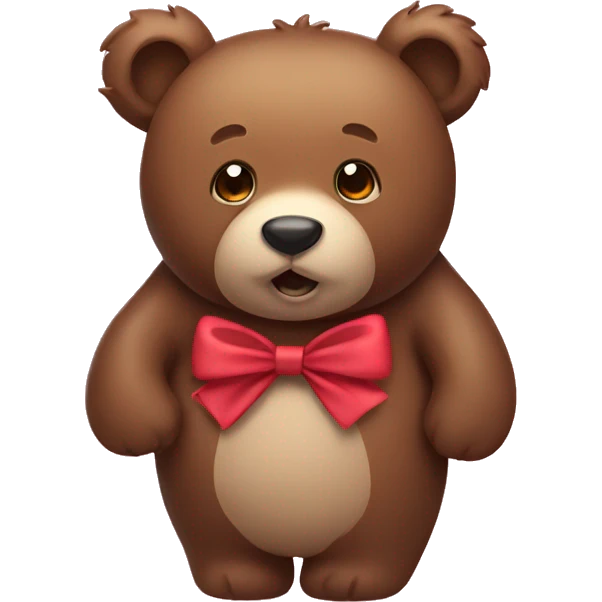 bear with bow emoji