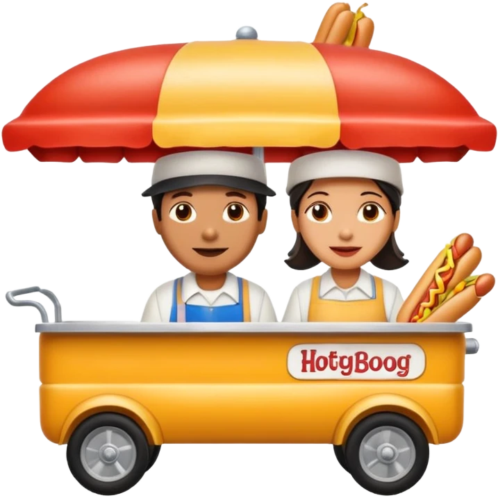 hotdog seller in New York with cart emoji