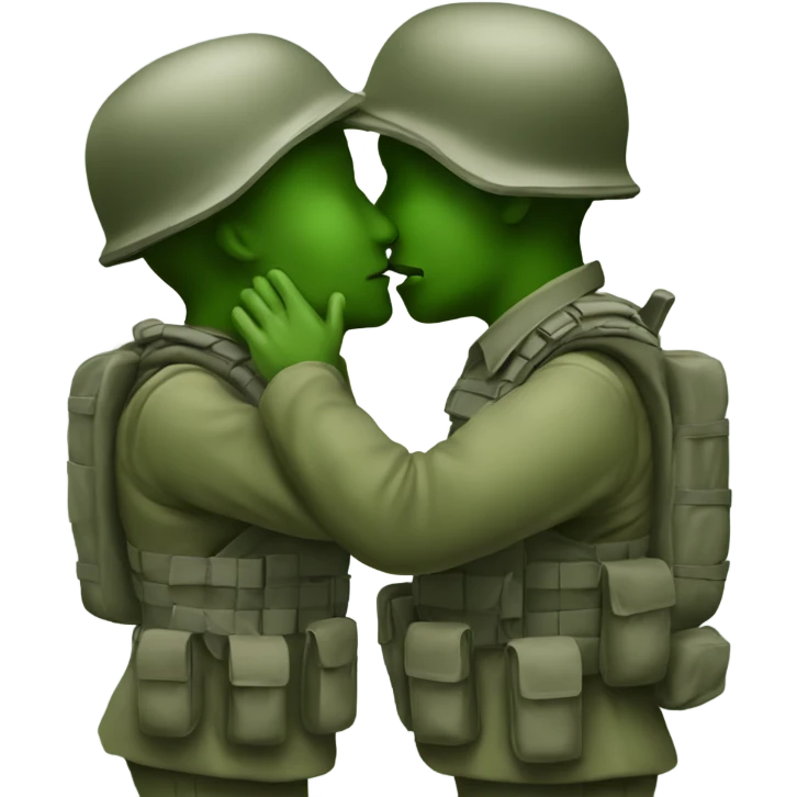 two army men kissing  emoji