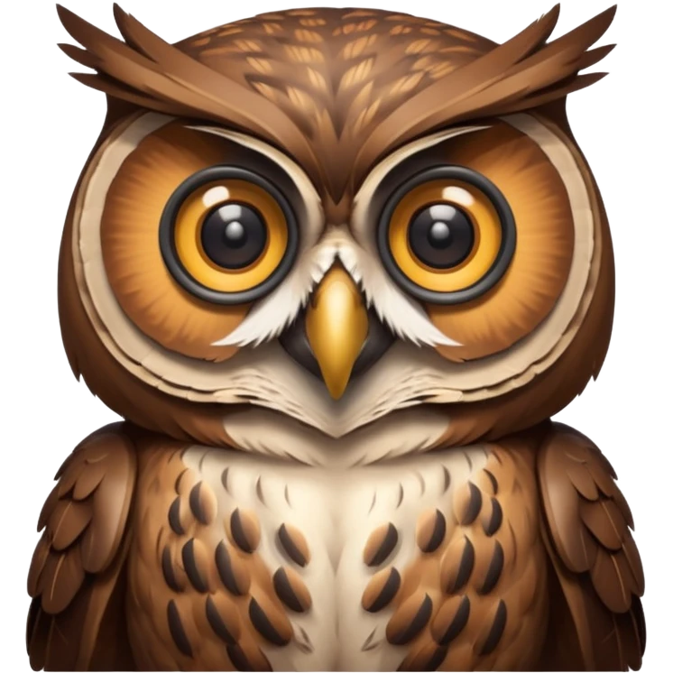 Сова с профессиональным фотоаппаратом emoji