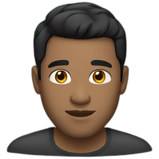 Black haired man shaved emoji