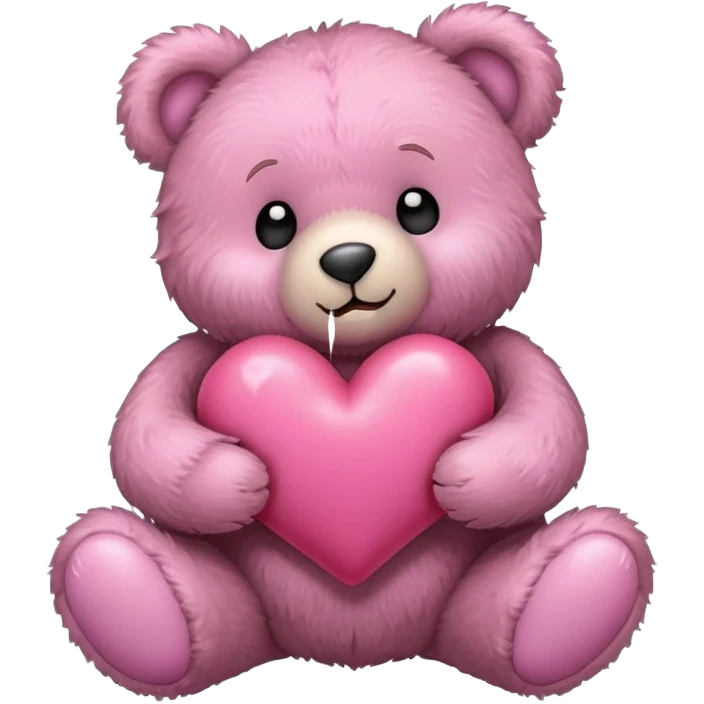emoji de oso abrazando un corazon rosa emoji
